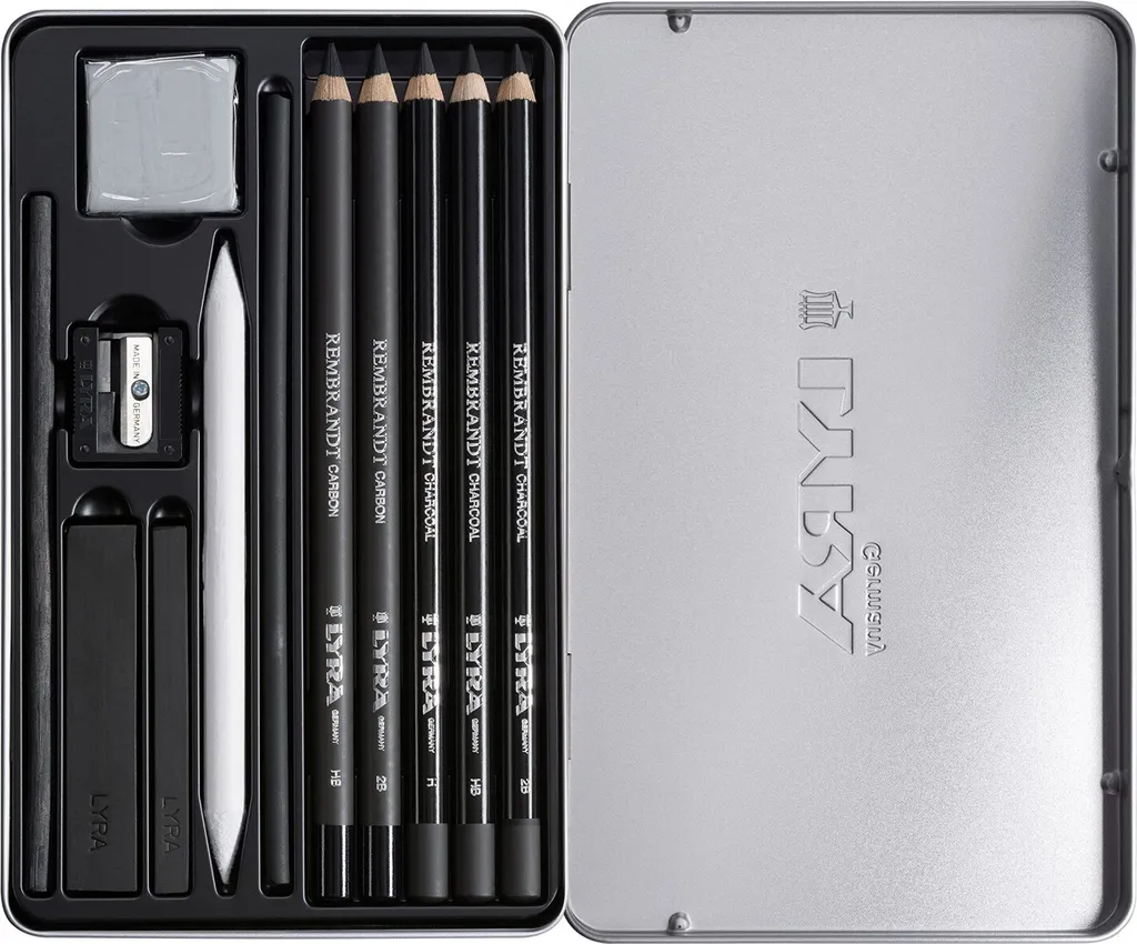 Coffret de fusains Lyra Rembrandt pour dessin artistique 11 accessoires