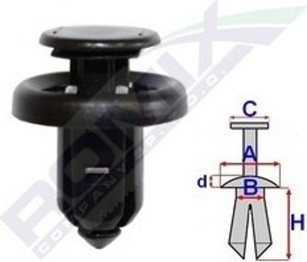 5x ROMIX C60748 Clip Motorhaube, Stoßfänger