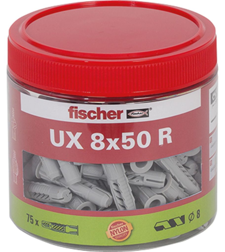 Universaldübel UX 8x50 R (hellgrau, 75 Stück) Produktbild 