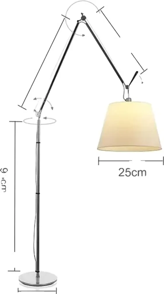 Lampadaire LED Variable 3 Couleurs au Design Moderne et Format Compact