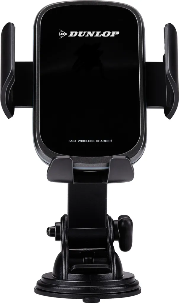Dunlop Support Téléphone Voiture avec Chargeur Induction Qi Noir