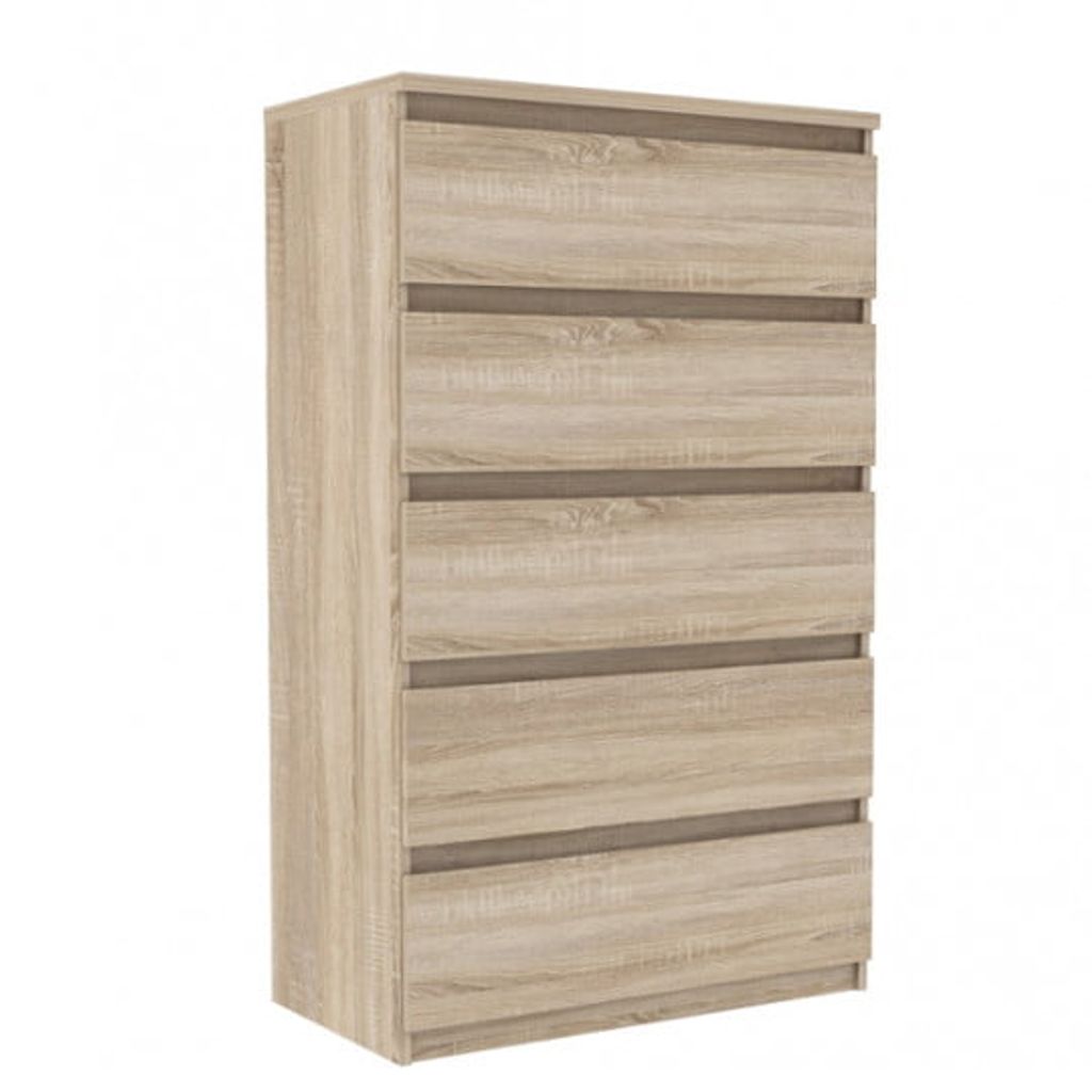 CHELSEA Kommode 5 Schubladen – 77,2 x 42,2 x 128,1 – Sonoma-Eiche