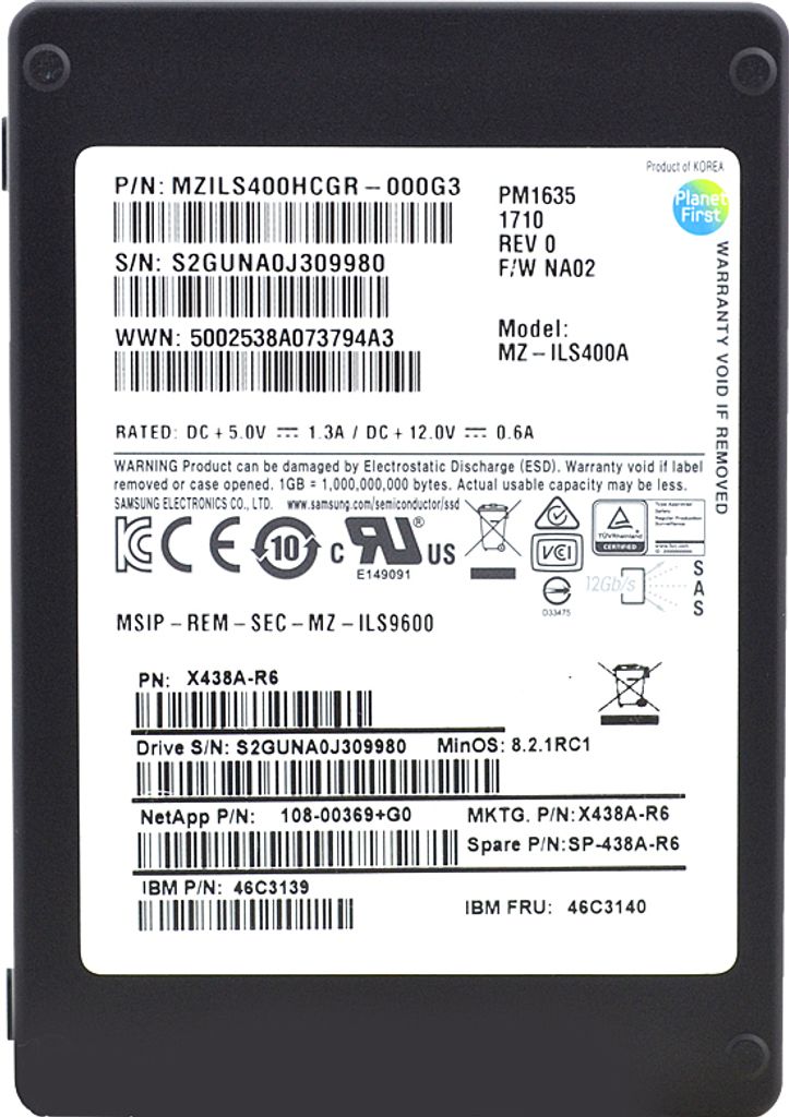 Samsung MZ-ILS400A 400GB Sas 6Gb/s MLC 2.5“ SSD PM1635