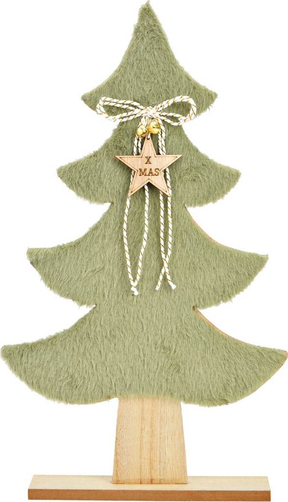 Grüner Tannenbaum Dekofigur, Kunstfelloptik, in 23x39x5 cm