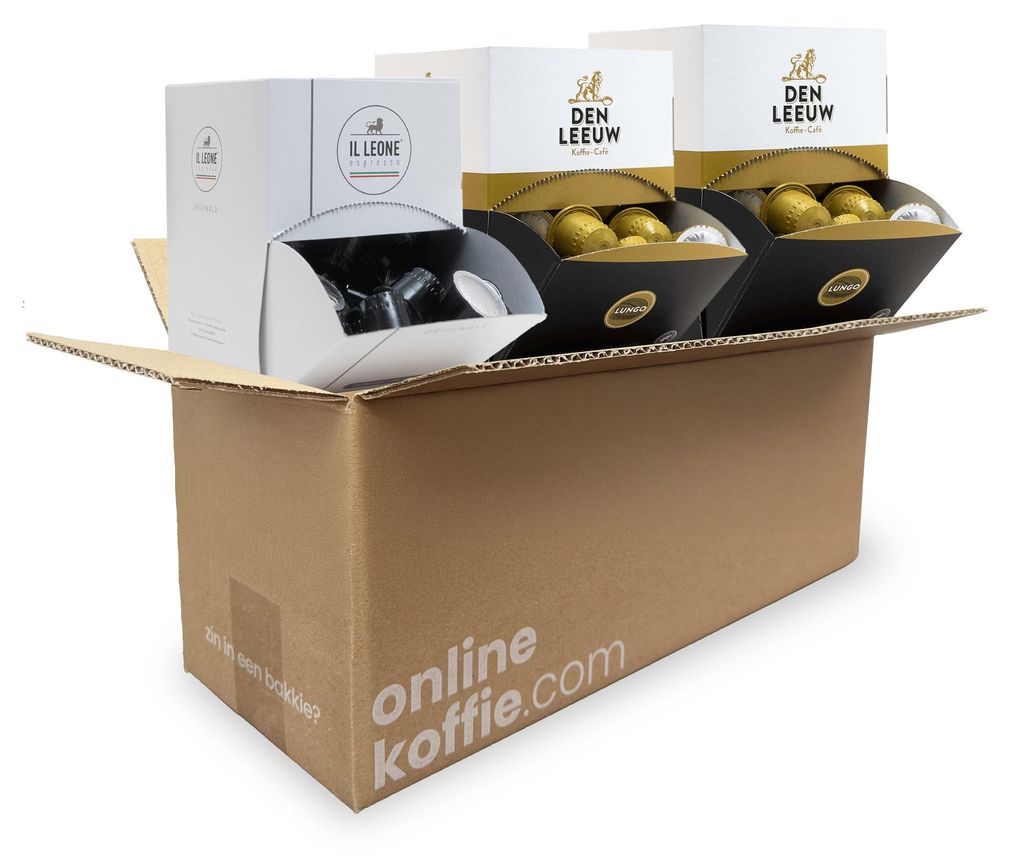 Riesiges Probierpaket 240 Kaffeekapseln für Nespresso – 240 Stück Vorratsbox, Il Leone und Den Leeuw Sortiment, 6 Sorten, ideal für Büro und ...