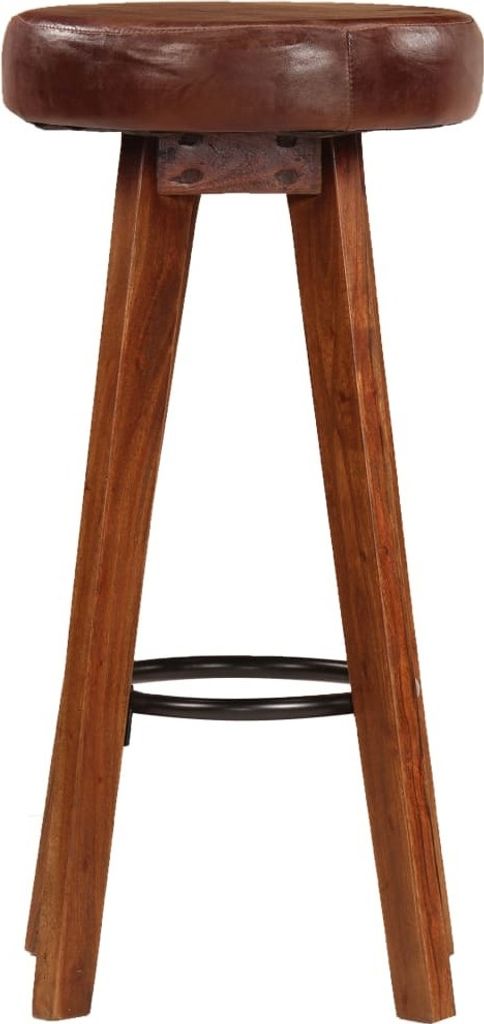 "SALE 2026"Barhocker - Braun Barhocker 2er-set Echtleder und Akazien-Massivholz Stabli Möbel5764660