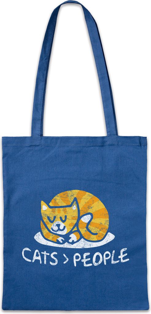 Urban Backwoods Cats People, Stofftasche, Farbe: Royalblau