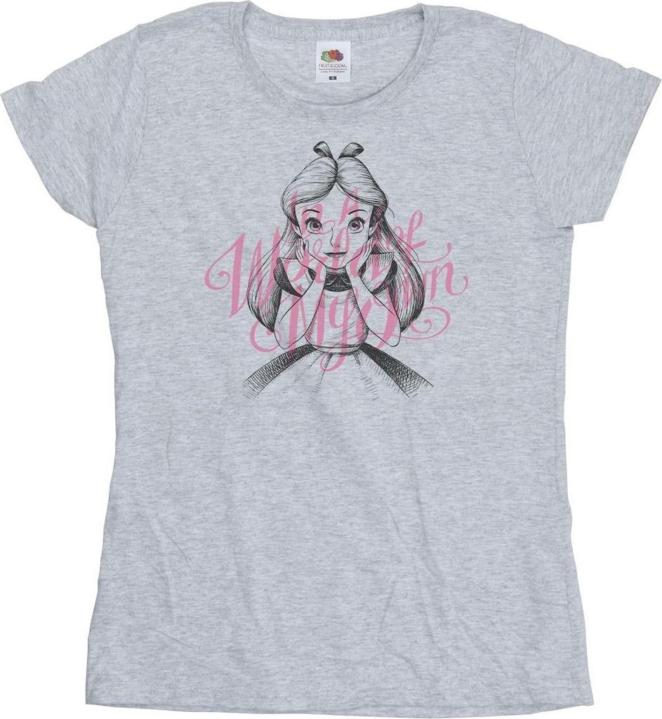 Disney - "Alice In Wonderland In A World Of My Own" T-Shirt für Damen BI6969 (L) (Grau)