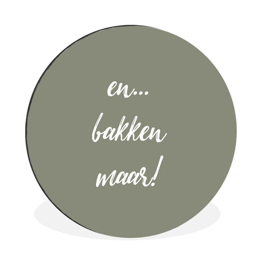 MuchoWow Aluminium Wandkreis Zitate - Backen - Und... Backen Sie! - Sprichwörter Ø 60 cm Wanddeko Modern Wohnzimmer - Wand Kreis - Wandbild - S...