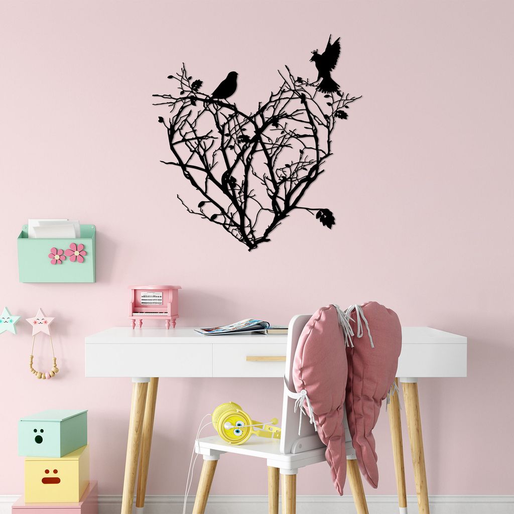 Wallity, Bush- TNL3146, Schwarz, Sonstige Wohndekorationen, 67 x 70 cm, 100% Metall (Dicke: 1