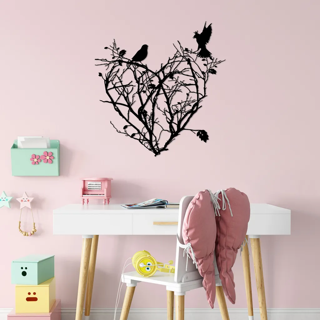 Decorazione Murale Wallity Bush Nero 67x70 Metallo: Design Contemporaneo