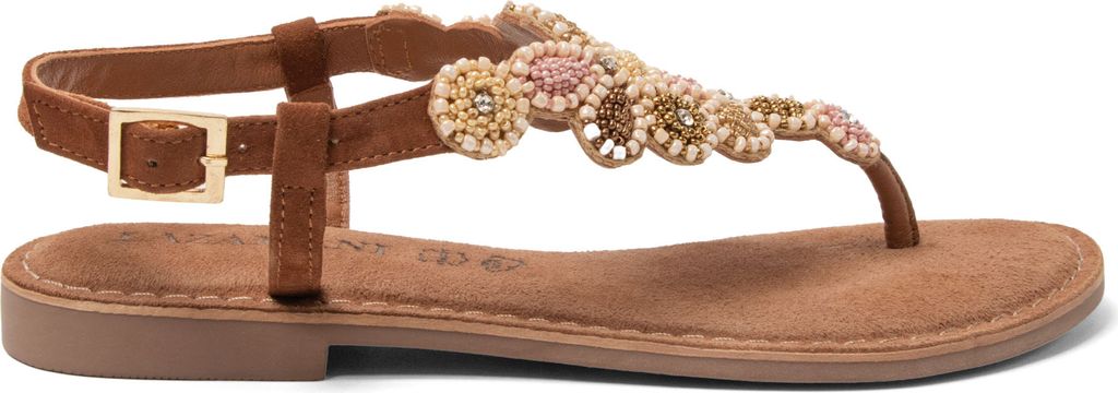 Lazamani Maritza Damen Leder-Sandalen Tan Größe 41