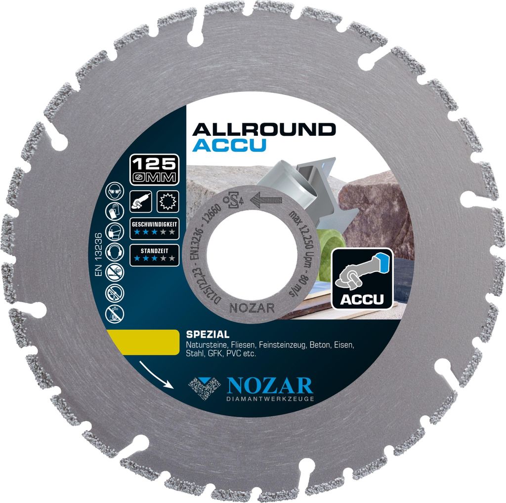 Nozar Diamant-Trennscheibe Allround ACCU 125 x 22,23 mm