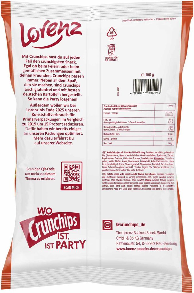 Crunchips Pálivá paprika 150g Obrázek produktu 4