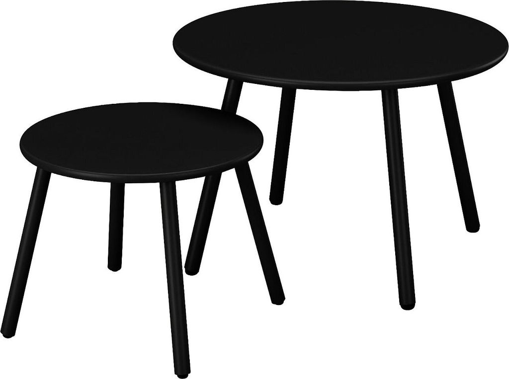 Ausziehbare Gartentische aus Metall – Schwarz – MIRMANDE der Marke MYLIA