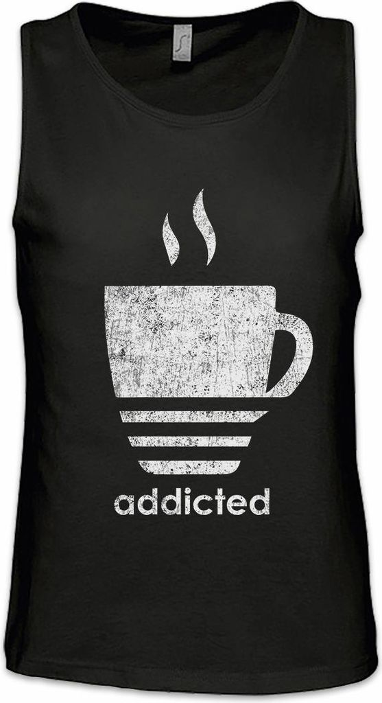 Urban Backwoods Coffee Addicted, Ärmelloses T-Shirt, Farbe: Schwarz, Größe: L