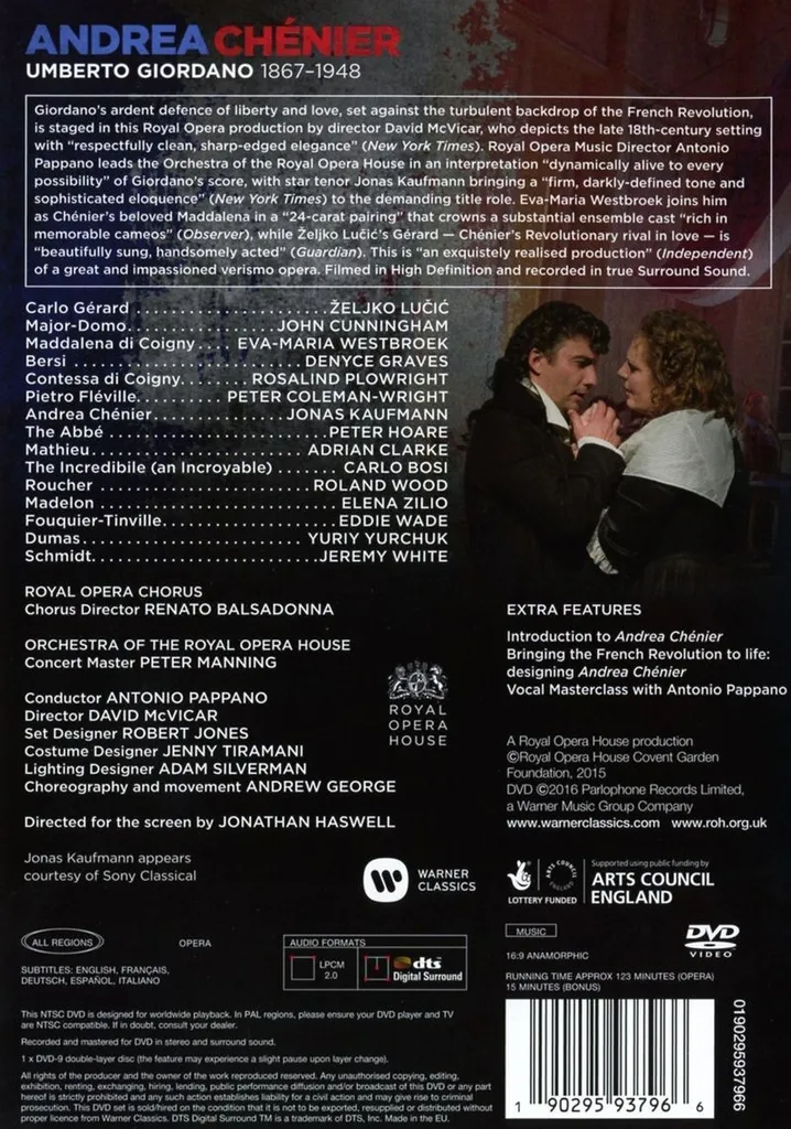 Opéra Andrea Chénier version référence Kaufmann Pappano enfin en DVD