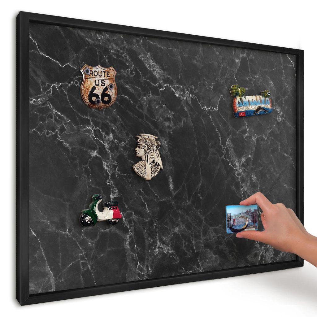 Magnettafel 70x50 cm mit schwarzem Rahmen - Magnetische Produktbild 