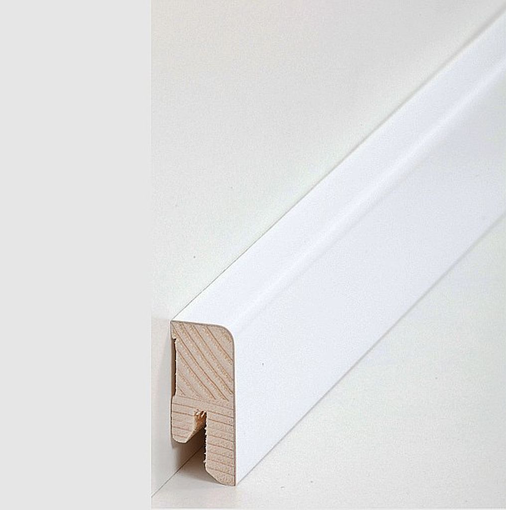 Fußleisten / Sockelleisten "Halle" (Echtholzfurnier / 16.40.31) - Echtholz weiß