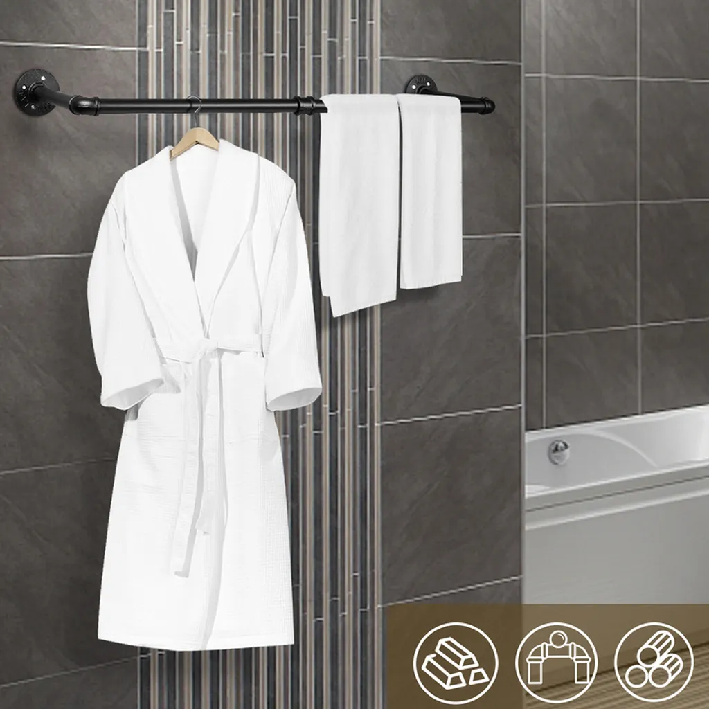 Asta Appendiabiti Parete 90cm Acciaio Inox Jiubiaz Carichi Pesanti 65kg