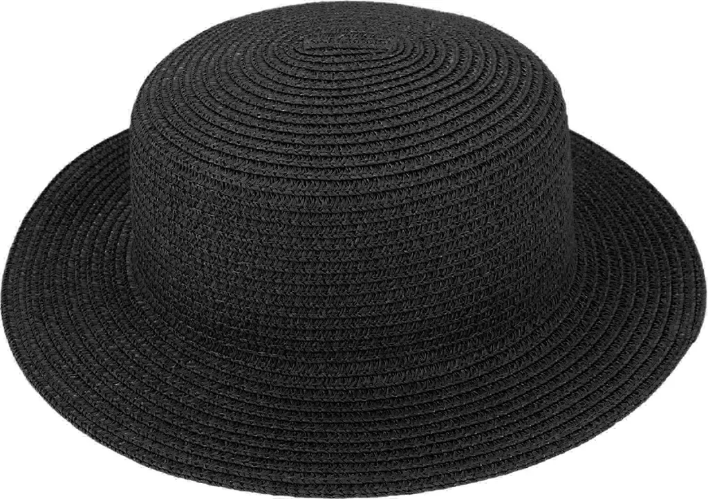 Protezione Solare UPF 50+ Cappello Paglia Nero | Tesa Larga per Mare