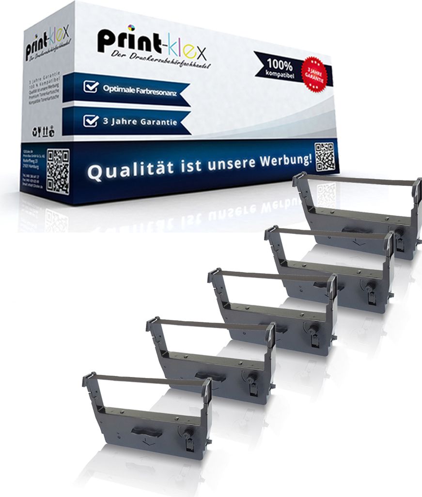 5x Kompatible Schriftbänder für Epson ERC 37 Epson ERC37 M760 M760S M760Series M780 ERC 37 Ribbon TTR Office Light Serie