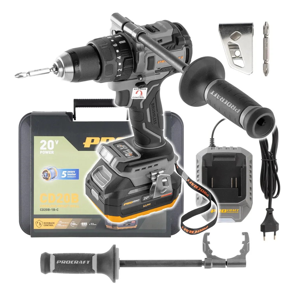 Perceuse visseuse sans fil CD20B Procraft pour travaux de rénovation