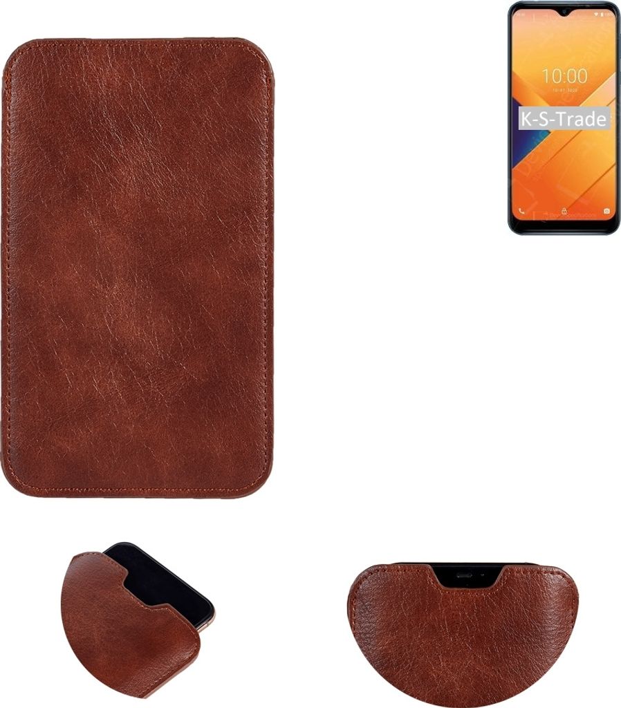 K-S-Trade Schutzhülle Handyhülle kompatibel mit Wiko Y81 Handytasche Kunstleder Sleeve in braun