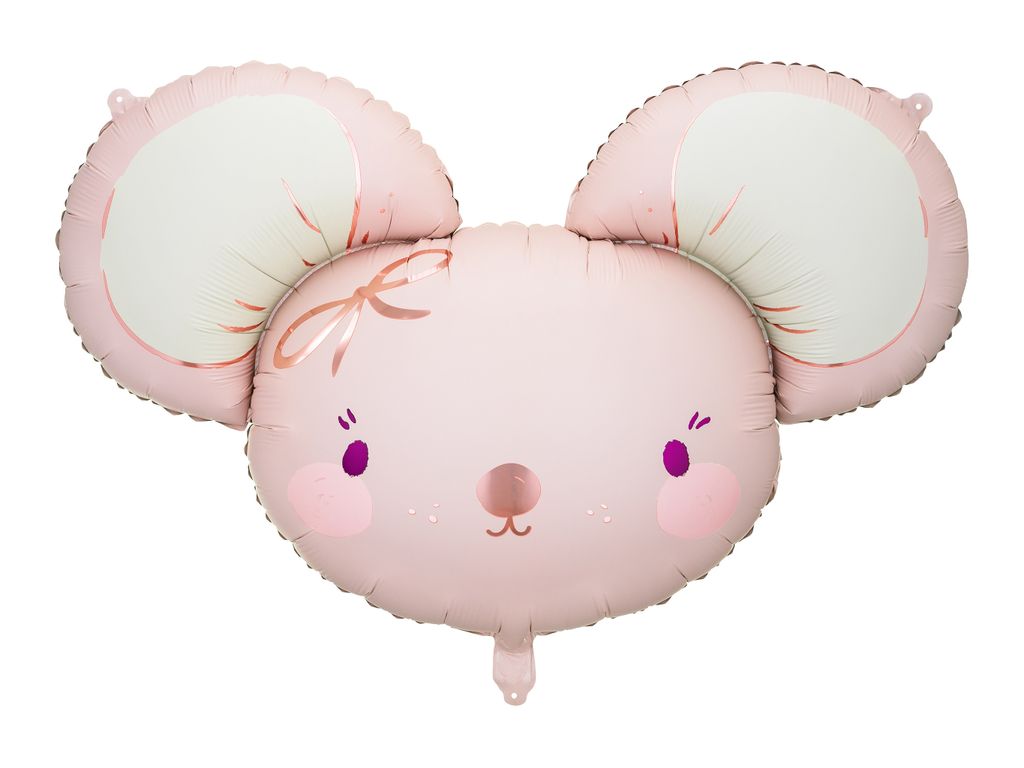 Folienballon Maus 75x46cm Hellrosa Produktbild 