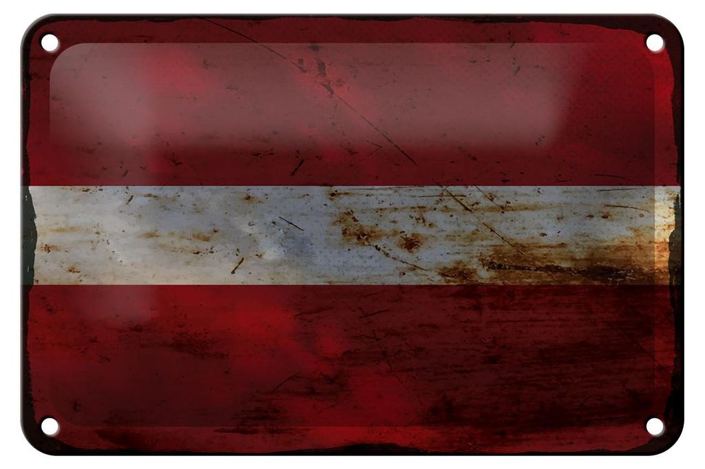 Blechschild Flagge Lettland 18x12cm Flag of Latvia Rost Produktbild 