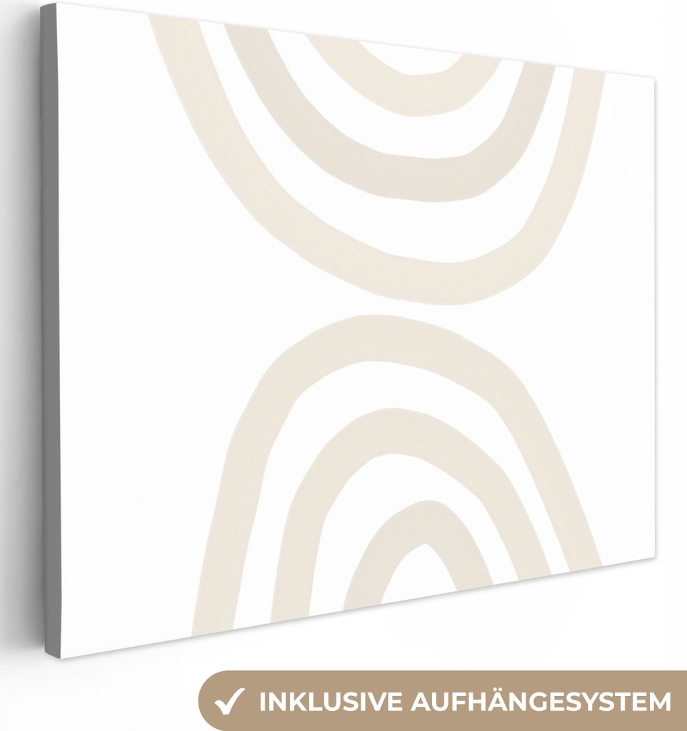 MuchoWow - Leinwandbilder - Regenbogen - Pastell - Design - Abstrakt, Wandbild, Wanddeko Bilder Wohnzimmer, 80x60 cm