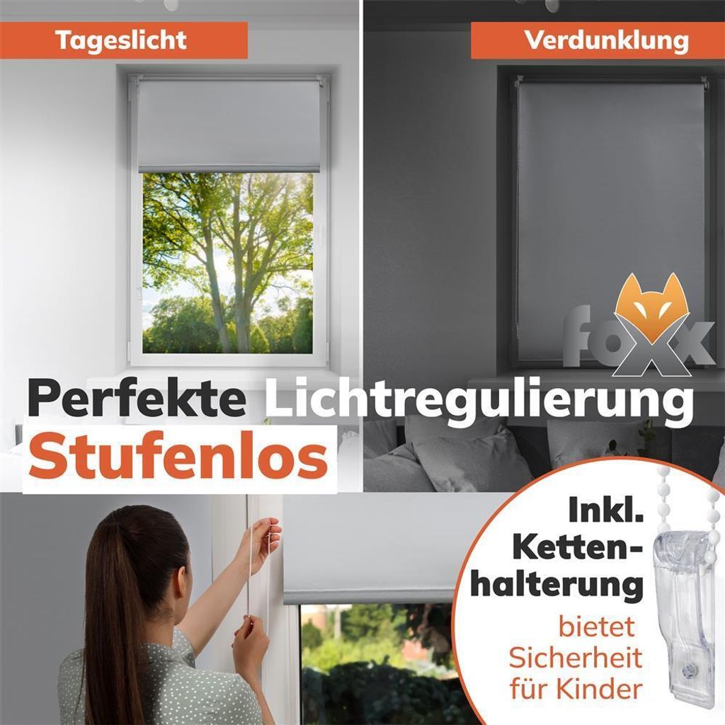 Rollo Blackout grau 55x140 Produktbild 5
