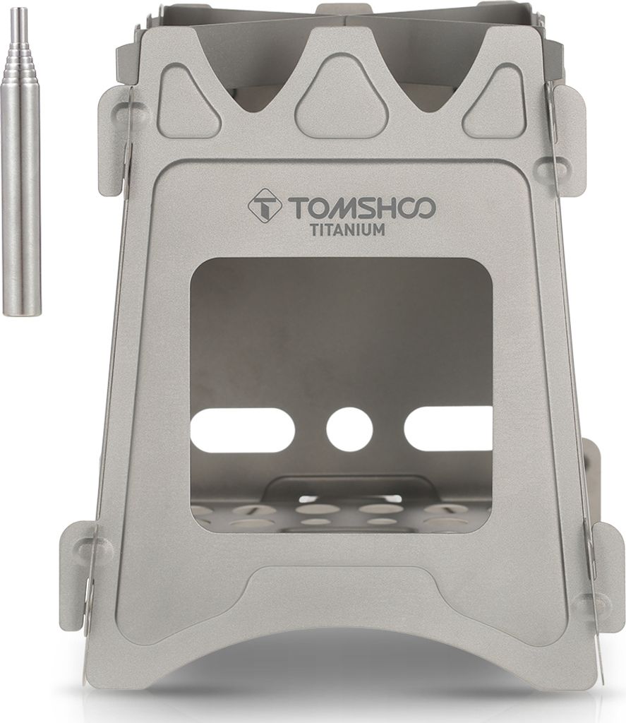 Camping-Holzofen mit Faltenbalg, tragbar, faltbar, leicht, Titan, Holzofen fuer Rucksacktouren, zum ueberleben im Freien, Kochen, Picknick, Jagd