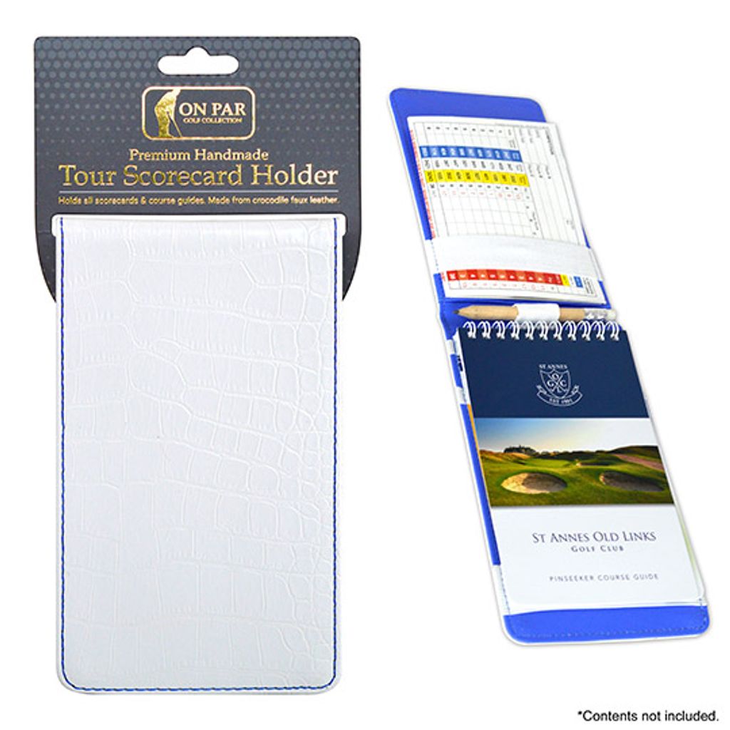 On Par Crocodile Golf Scorecard Holder, weiß - blau