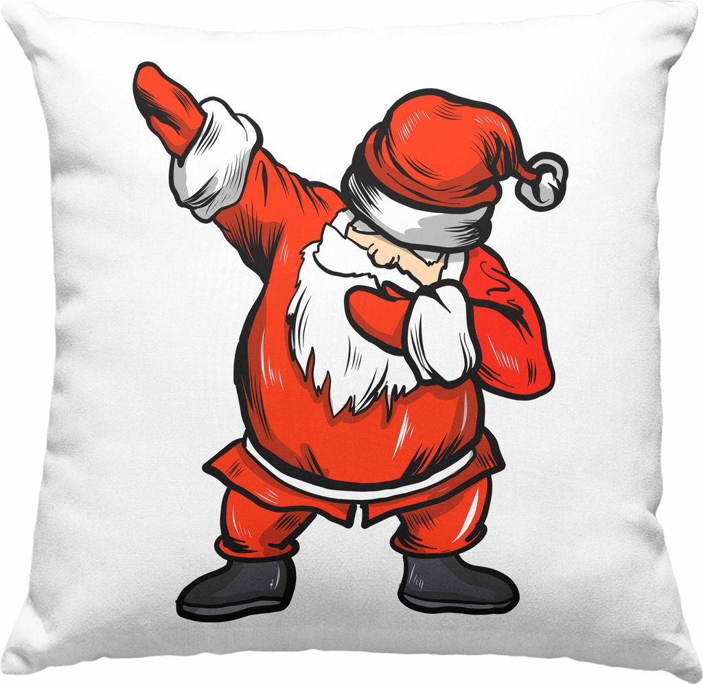 Trendation - Weihnachten Deko-Kissen mit Füllung 40x40 Weihnachtsmann für Kinder WeihnachtsDeko-Kissen mit Füllung 40x40 Lustig Geschenk Jungs J...