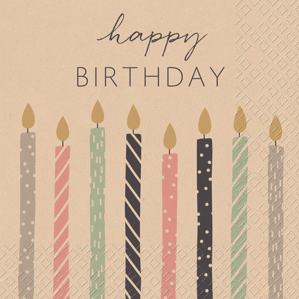 STEWO 2572 6225 28 Lunchserviette Happy Birthday - 33 x 33 cm, Recycling, 20 Stück