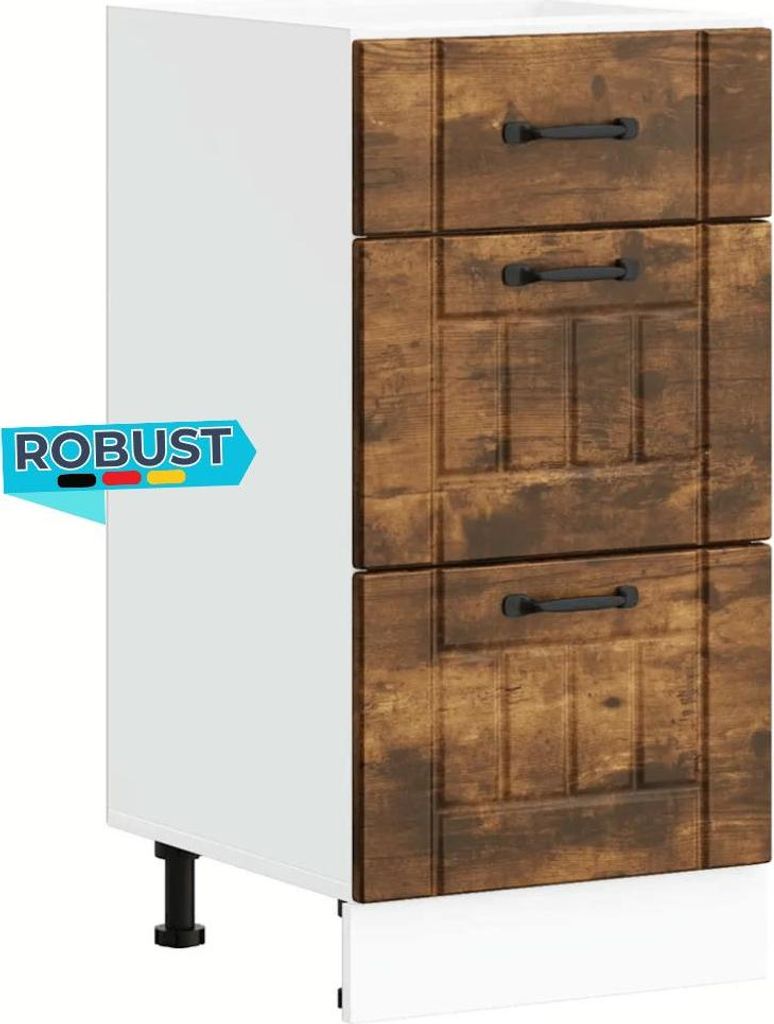 Küchenunterschrank MARO Räuchereiche 40x46x81,5 cm | Küche Unterschrank mit Schublade