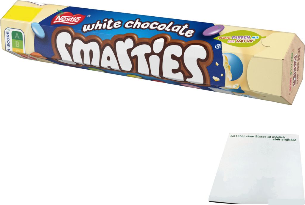 Smarties white chocolate Riesenrolle (1x120g Packung) + usy Produktbild 