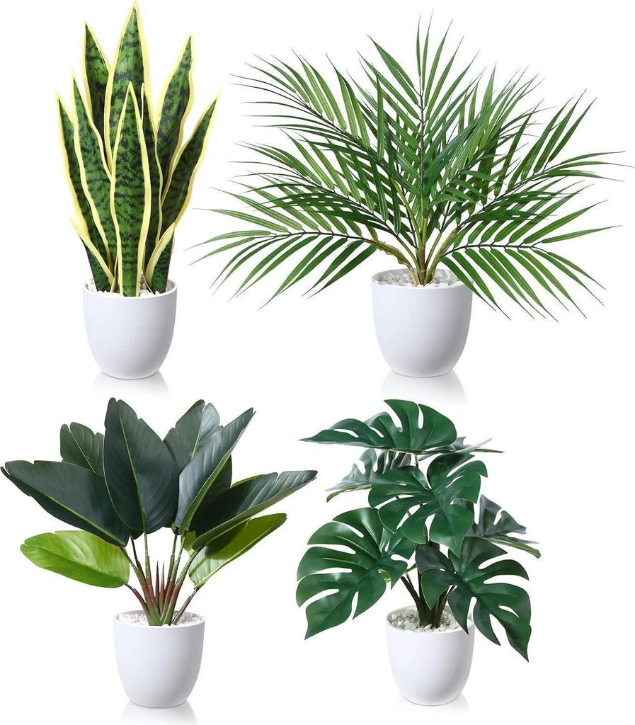 Künstliche Pflanzen im Topf 4er Set 40cm SOGUYI Wohnzimmer Produktbild 