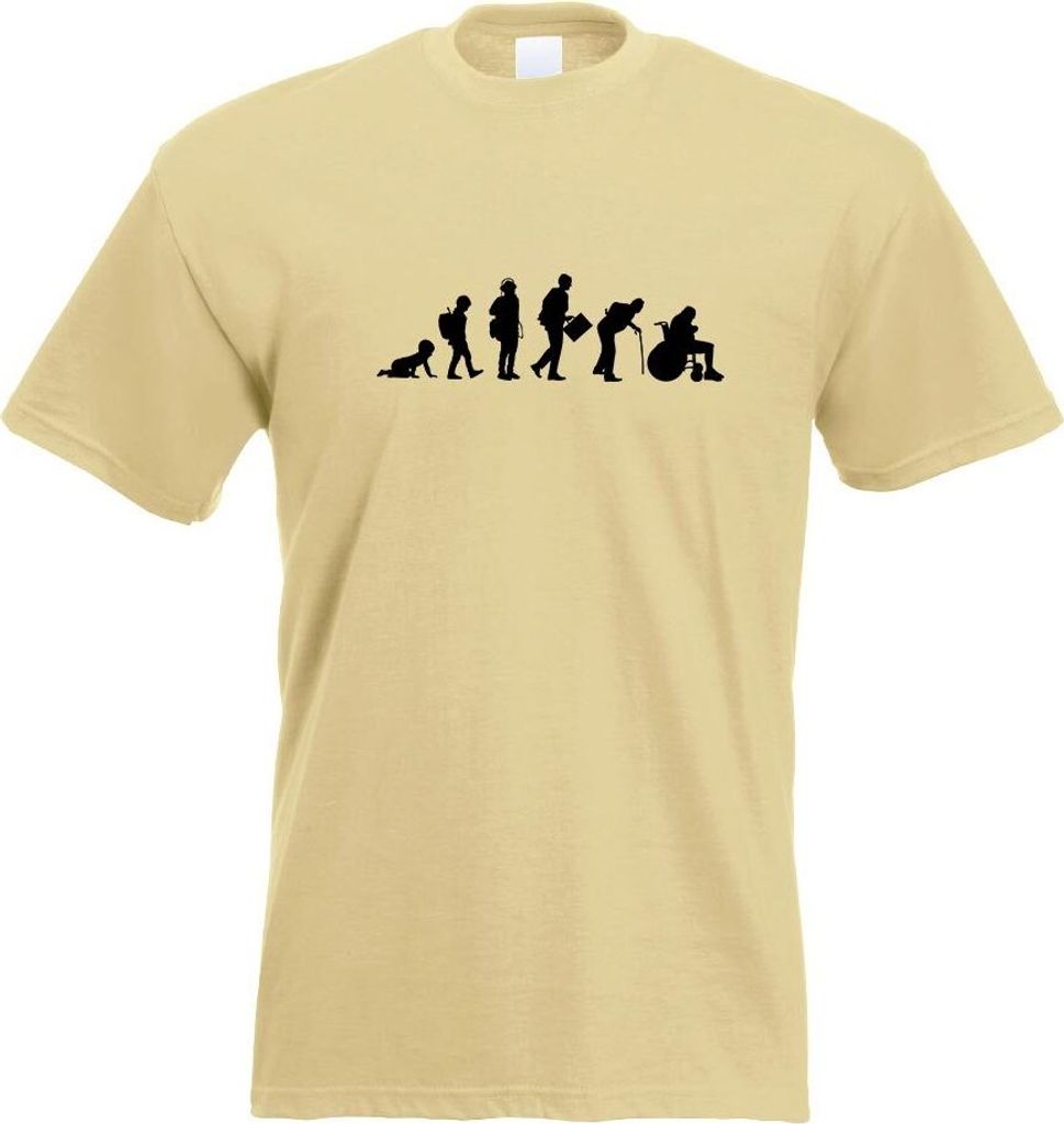Kiwistar - T-Shirt - Khaki - Evolution Modernes Leben Motiv Bedruckt Funshirt Design Print - mit Motiv Bedruckt - Funshirt Design - Sport - Freizei...