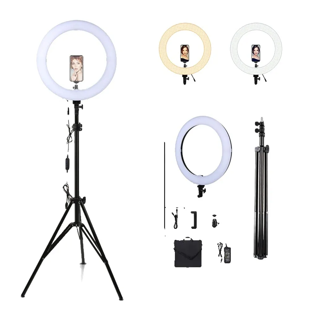Ring light LED 19 pouces 65W avec trépied télescopique pour portrait