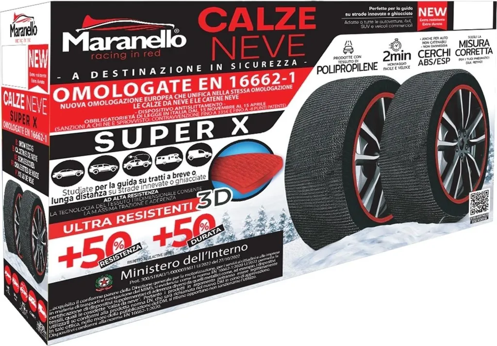 Maranello Calze da Neve 33X12.5 R15 Super X 3D Omologate Taglia 3XL - 3