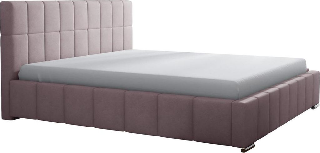 MIRJAN24 Polsterbett mit Bettkasten Leo, Stilvoll Doppelbett, Lattenrost aus Metall ist im Bettkasten integriert (Farbe: Rico 19, Größe: 180 x 20...