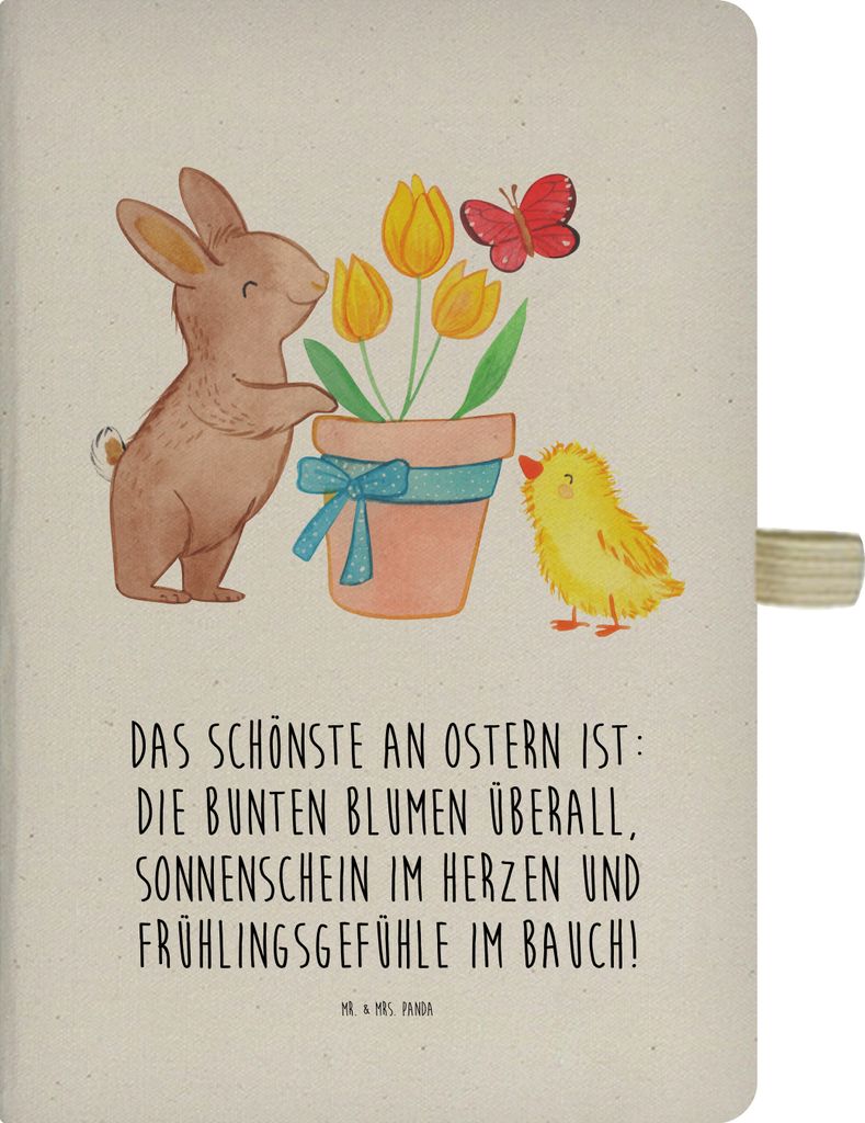 Mr. & Mrs. Panda notizbuch Hase Küken - Transparent - Geschenk, Ostern, Reisetagebuch, Tagebuch, Skizzenbuch A5, Ostergeschenk, Adressbuch, Journal