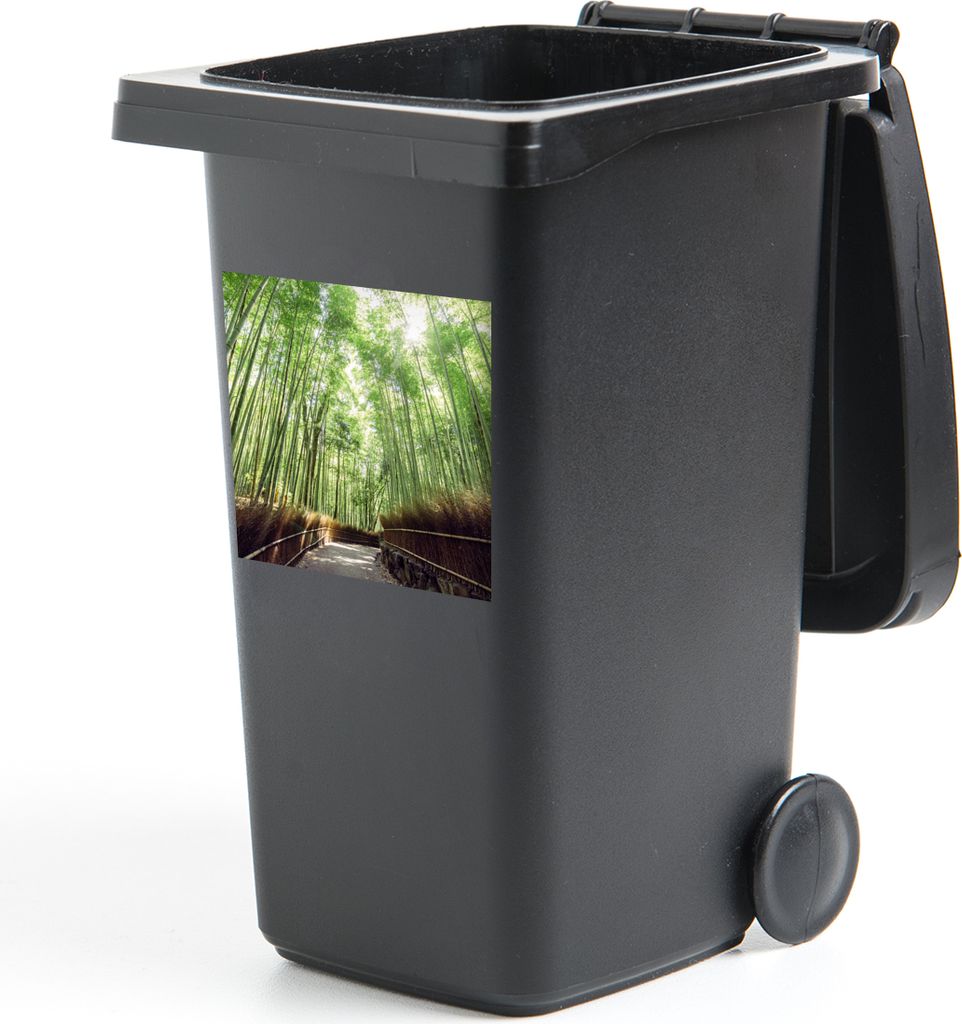 MuchoWow Mülltonnenaufkleber Bambushain in Arashiyama Japan 40x40 cm - Abfall-Aufkleber - Container - für Abfallcontainer