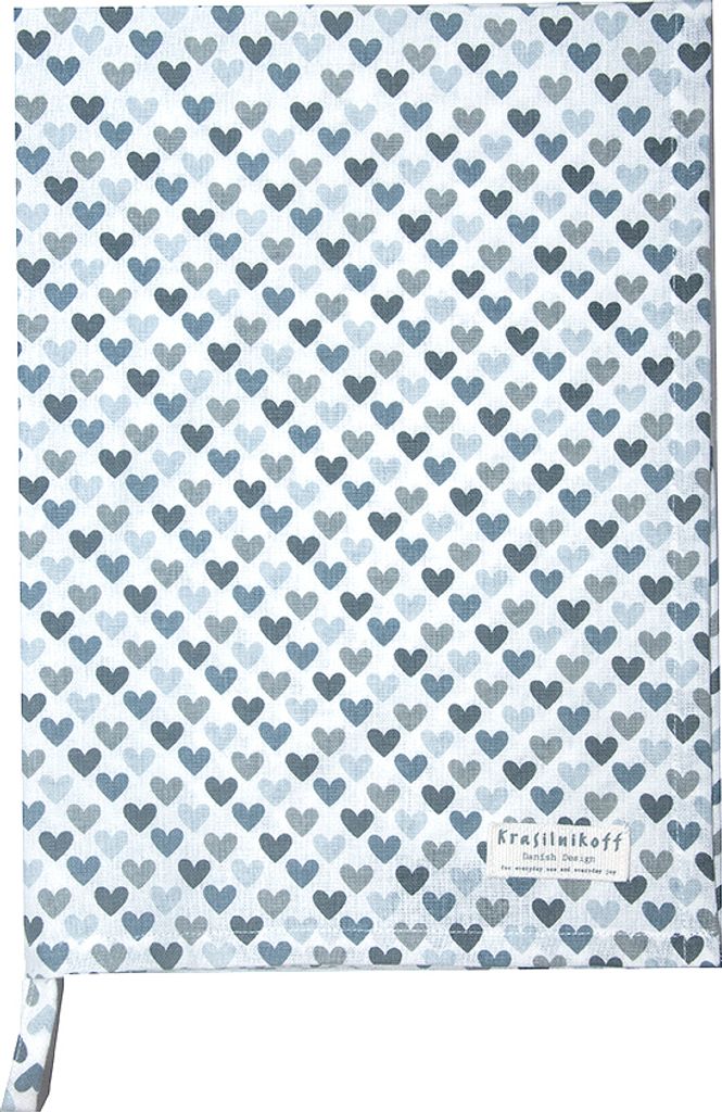 Krasilnikoff – Geschirrtuch KW12910 – Konfetti Hearts, Grey