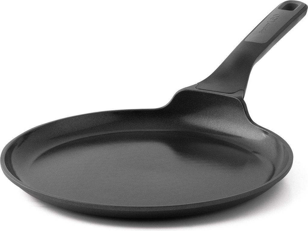 BergHOFF Leo Crêpespfanne, 25 cm, rund, Gussaluminium, keramische Antihaftbeschichtung, Induktion, graue Flansche, Cool-Touch-Griff