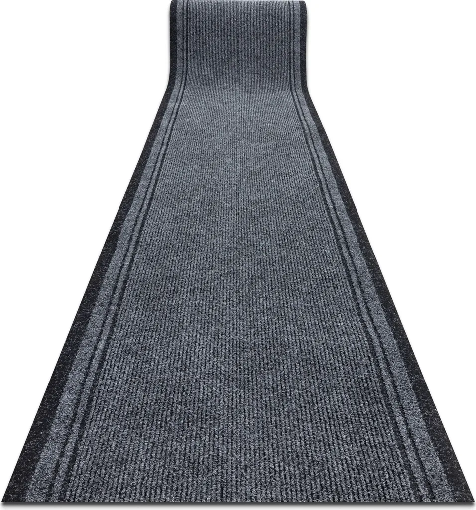 Tapis de couloir MALAGA gris 2107 en caoutchouc antidérapant 100x370 cm