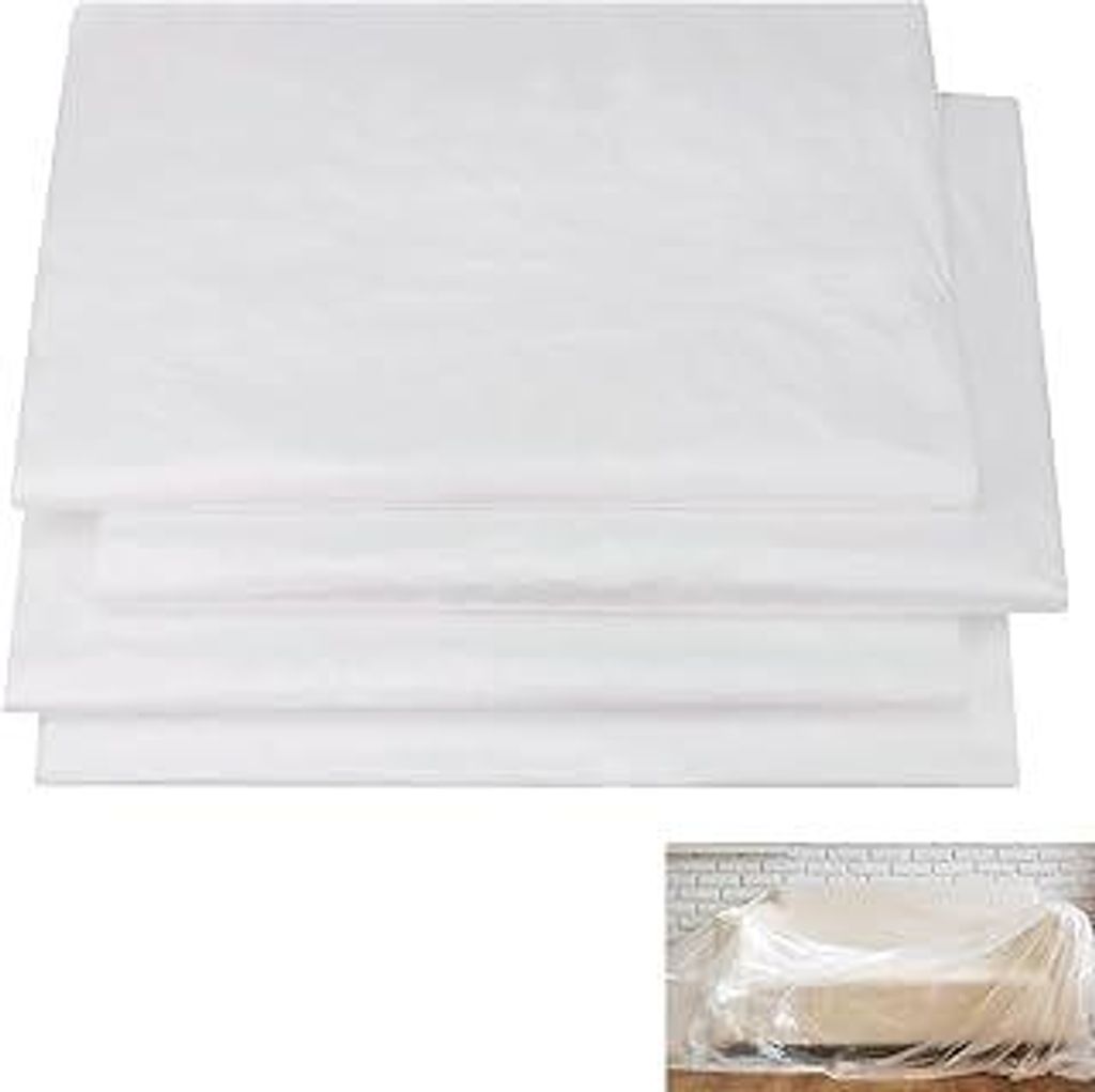 Hejo 4er Set Abdeckfolie Maler, 4×5m Starke Malerfolie, Malerplane, Malerabdeckfolie, Transparente Baufolie aus PE, Große Abdeckplane für Malera...