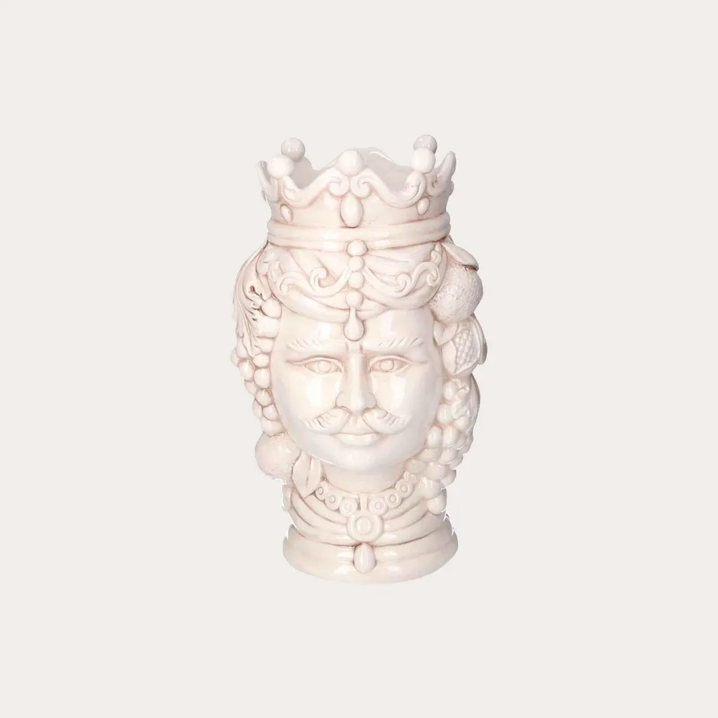 Vase Tête d'Homme Noir en Céramique 38 cm pour une Déco Originale